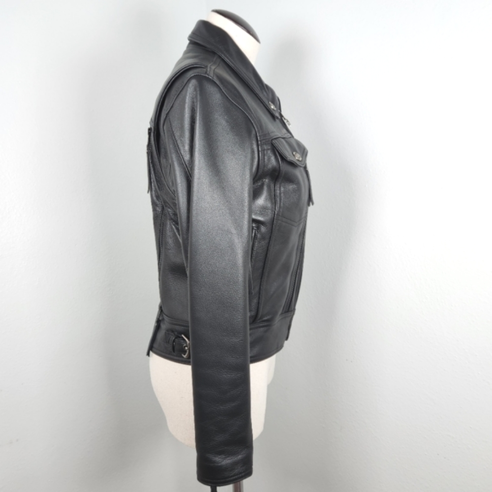 Harley Davidson Women's Black Leather Jacket XS - Picture 2 of 16
